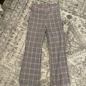 Checkered High-Waisted Pants